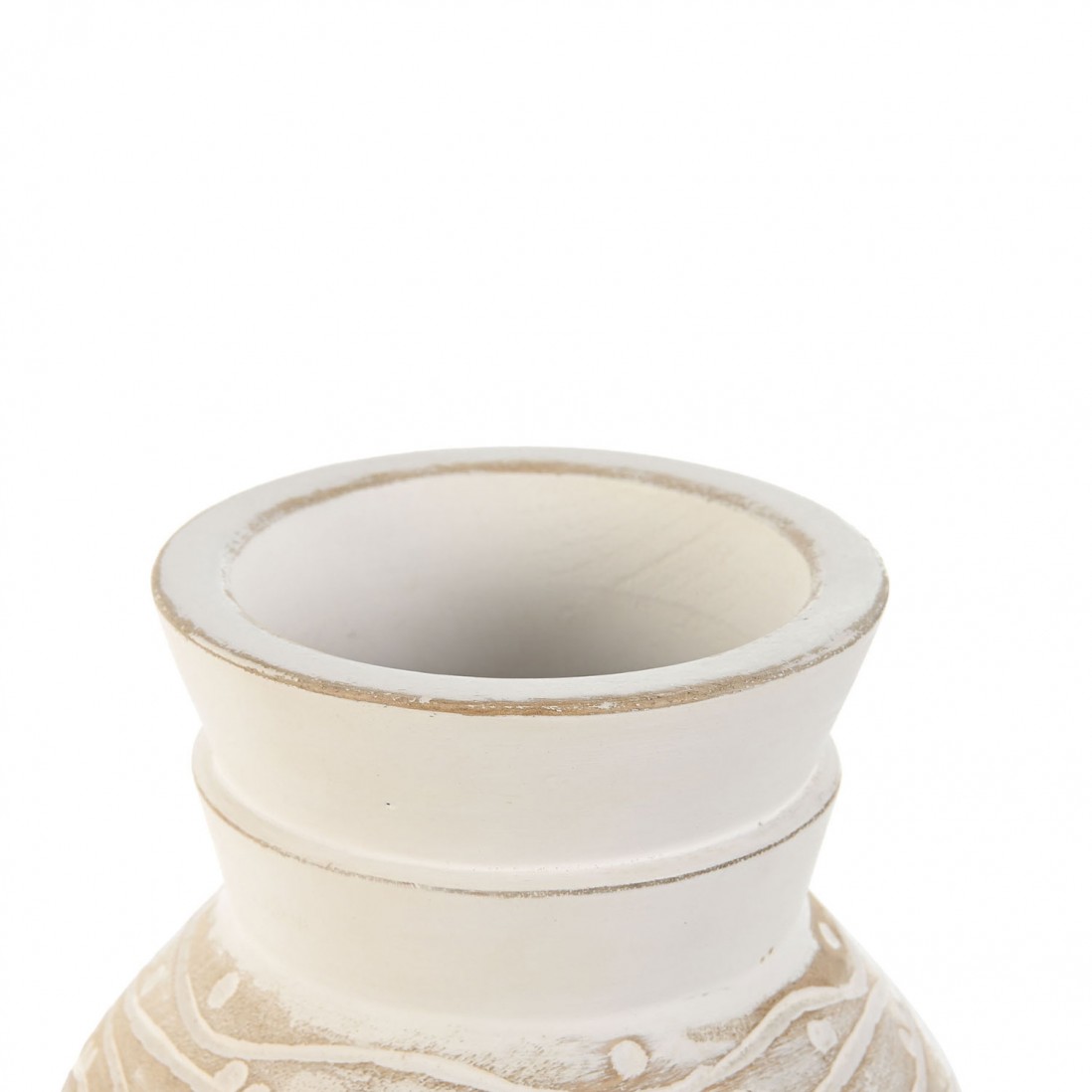 Jarra Decorativa de Madeira 100 Branco