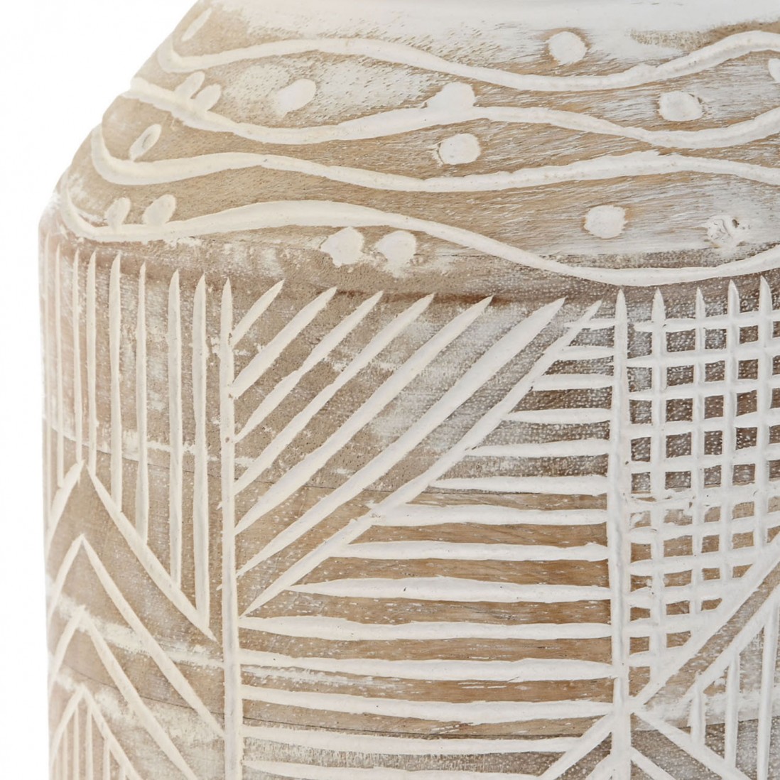 Jarra Decorativa de Madeira 100 Branco
