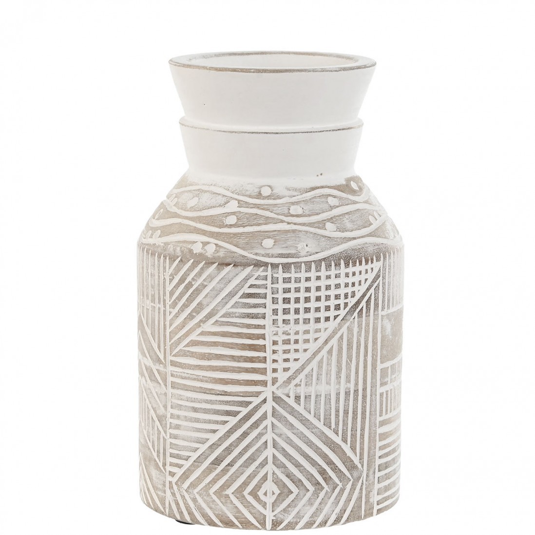 Jarra Decorativa de Madeira 101 Branco