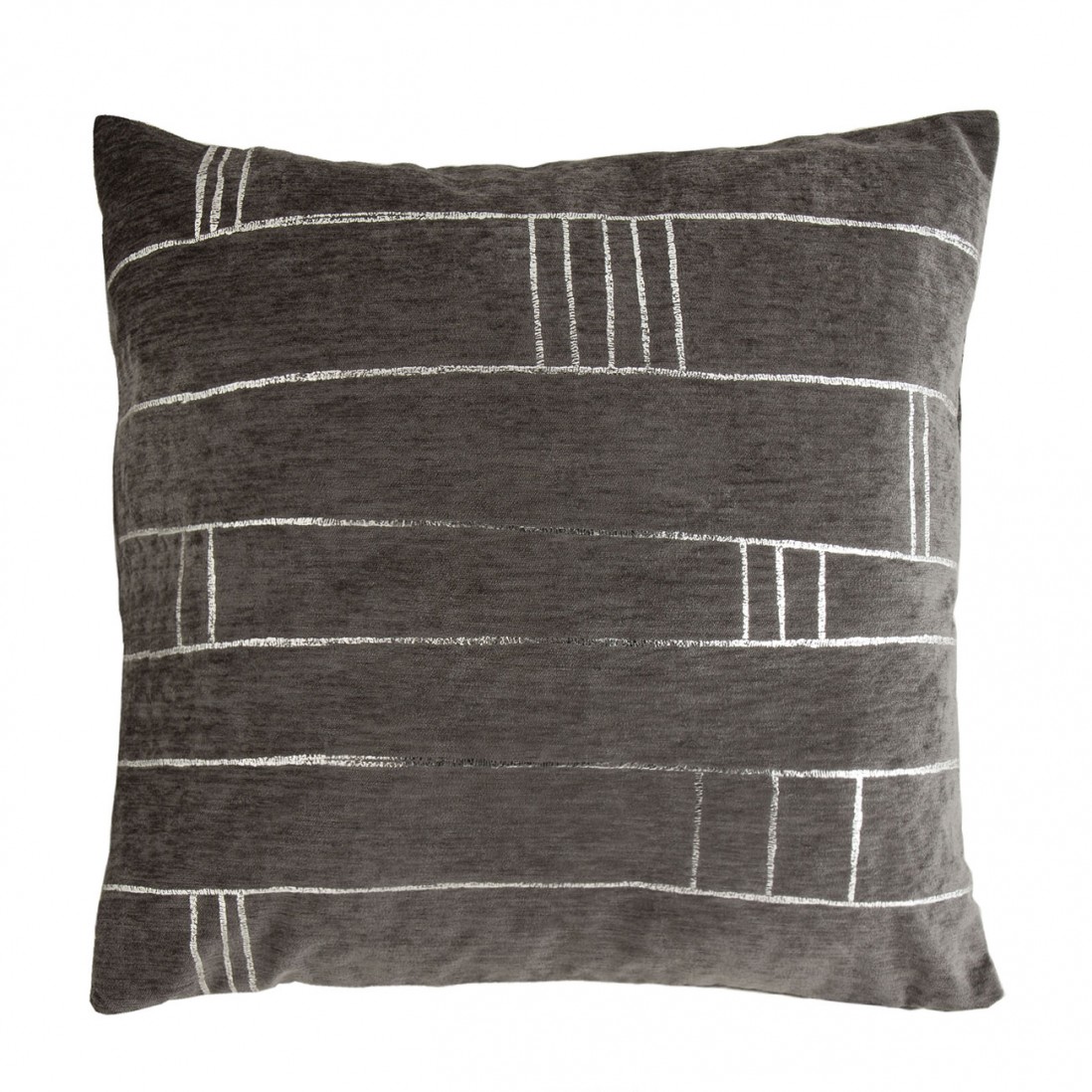 Print 42 Geometric Decorative Cushion Square Gray