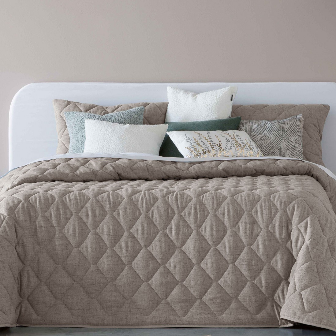 Edredn Cama Doble Rustik Geometrico Beige