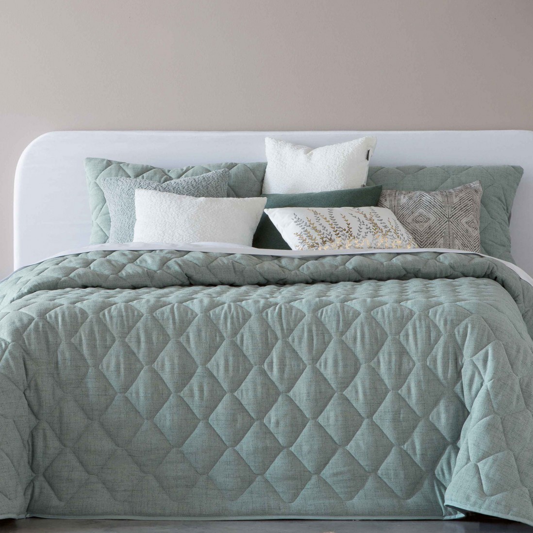 Edredn Cama Doble Rustik Geometrico Aqua