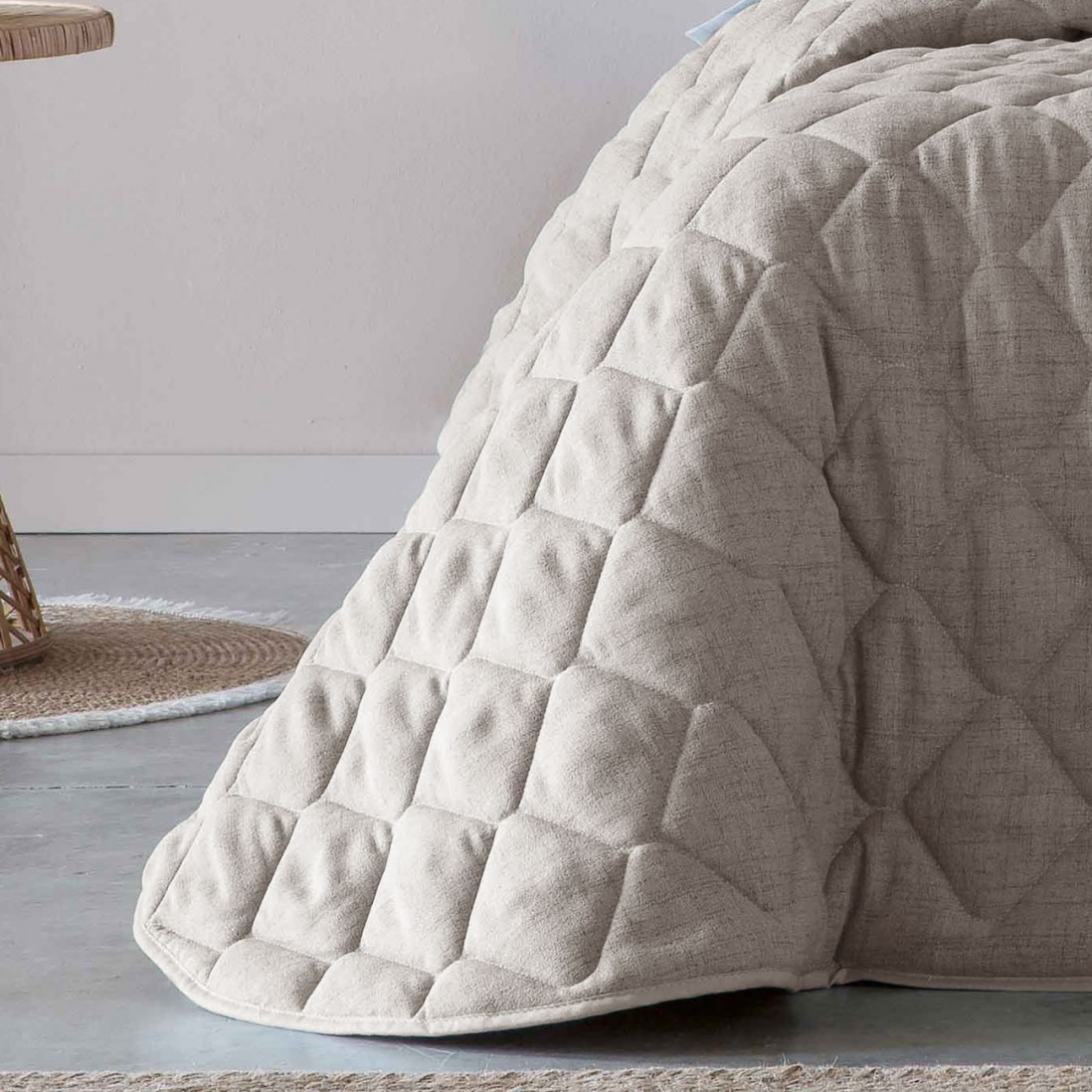 Edredn Cama Doble Rustik Geometrico Beige