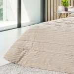 Ambar Geometric Double Bed Bedspread Beige