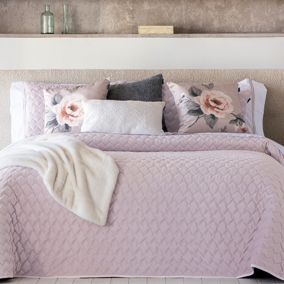 Edredn Cama Doble Naroa Geomtrico Lavanda