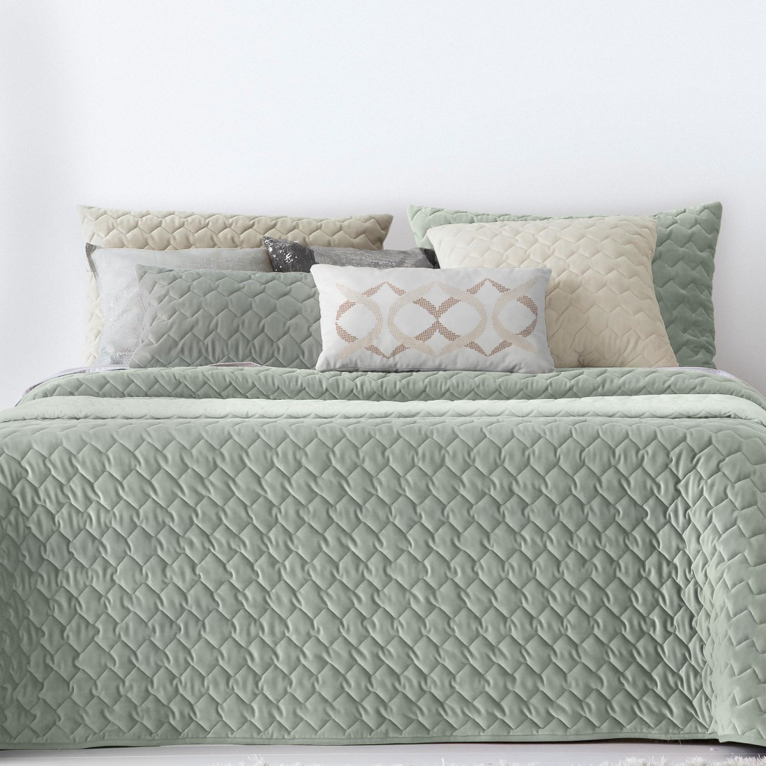 Edredn Cama Doble Naroa Geomtrico Verde