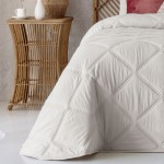 Colcha Cama de Casal Caroline Geomtrico Bege