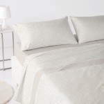 Alay 4 Piece Polar Double Bed Set Coraline Beige