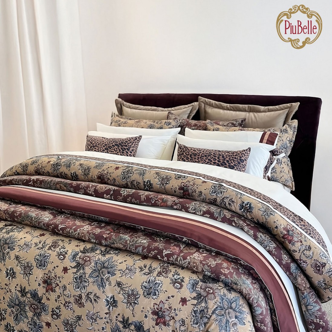 Capa de Edredo Cama de Casal Giulia 3 Peas Bege