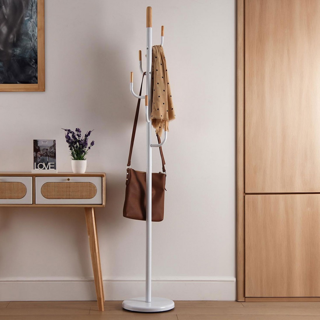 Wood and Metal Lina Hanger 570 White