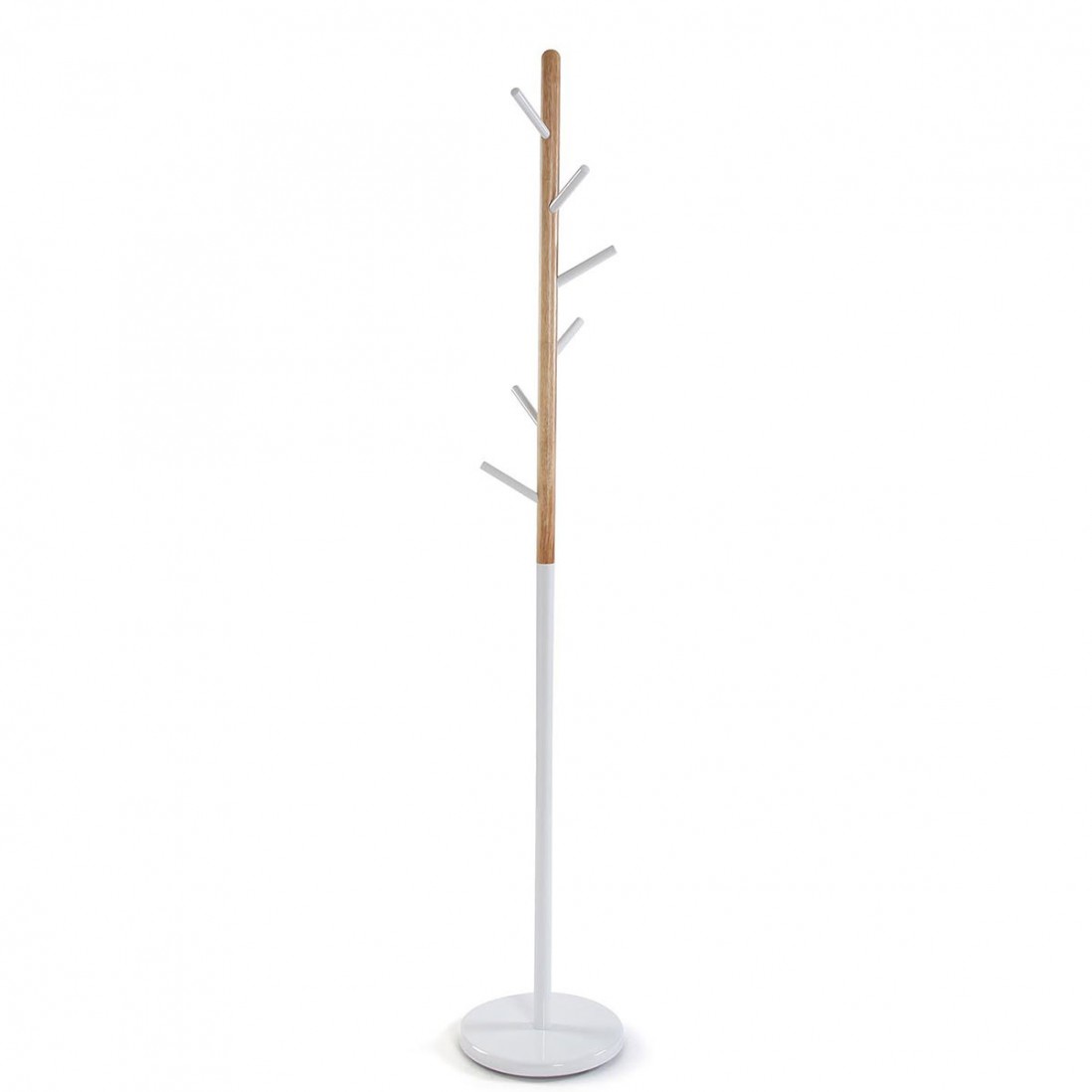 Perchero de Madera y Metal 580 Blanco/Marrn