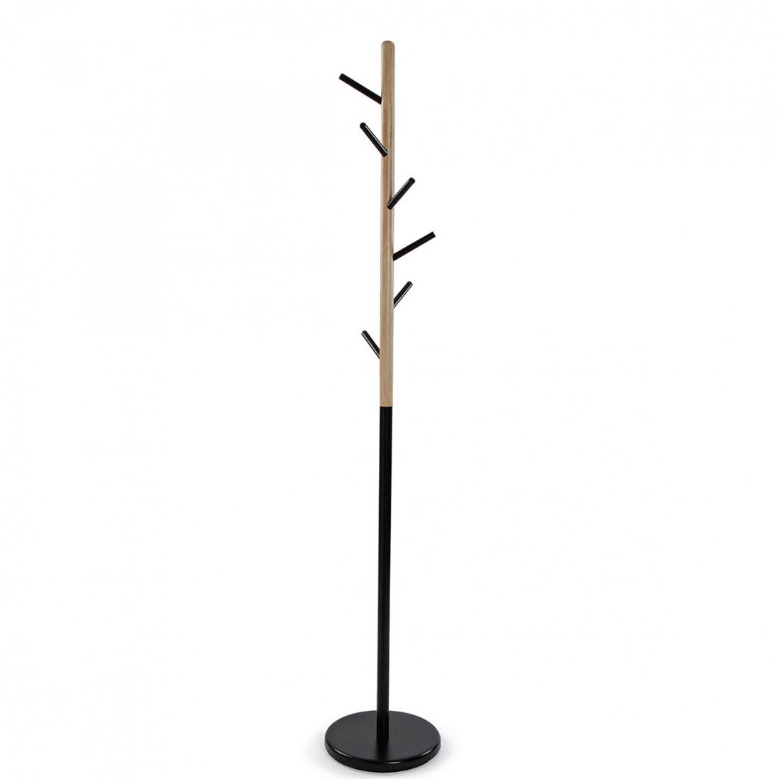 Perchero de Madera y Metal 581 Negro/Marrn