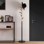 Perchero de Madera y Metal 581 Negro/Marrn
