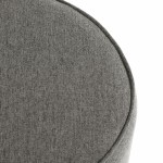 Mesa Auxiliar de Madeira e Metal com Pouf 058 Castanho/Cinza