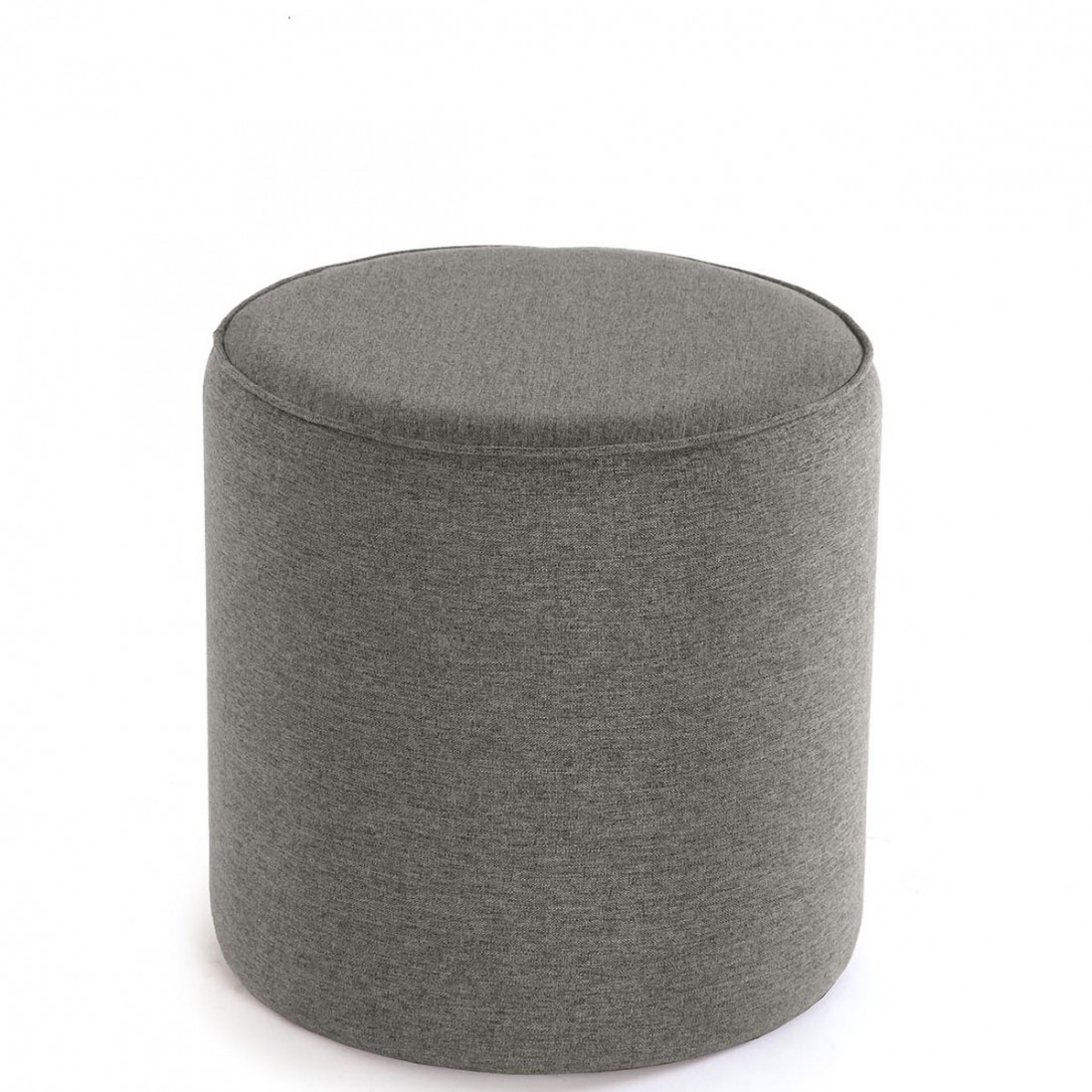 Mesa Auxiliar de Madeira e Metal com Pouf 058 Castanho/Cinza
