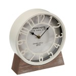 Wooden Table Clock 265 White/Brown