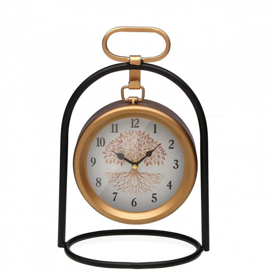 Metal Table Clock 195 Black/Golden