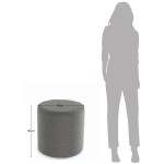 Mesa Auxiliar de Madeira e Metal com Pouf 058 Castanho/Cinza