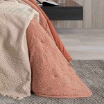 Fresia Geometric Double Bed Bedspread Terracotta