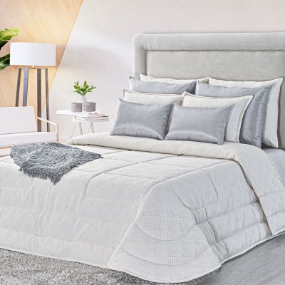 Atica Geometric Double Bed Bedspread Gray