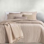 Absinto Geometric Double Bed Bedspread Beige