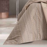 Absinto Geometric Double Bed Bedspread Beige
