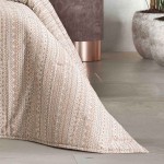 Absinto Geometric Double Bed Bedspread Beige