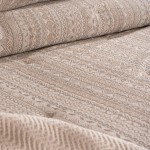 Absinto Geometric Double Bed Bedspread Beige