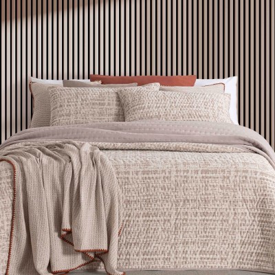 Anis Abstract Double Bed Bedspread Beige