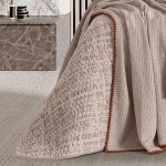 Anis Abstract Double Bed Bedspread Beige