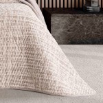 Anis Abstract Double Bed Bedspread Beige