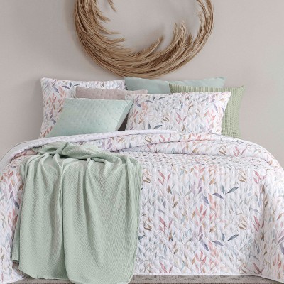 Citronela Floral Double Bed Bedspread White
