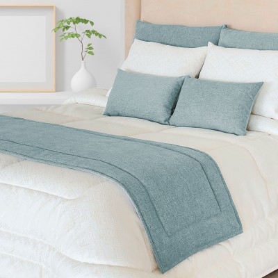 Tapa Pés Liso Acolchoado Azul Aqua Tapa Pés Liso Acolchoado Azul Aqua