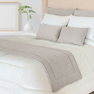 Tapa Pés Liso Acolchoado Bege Tapa Pés Liso Acolchoado Bege