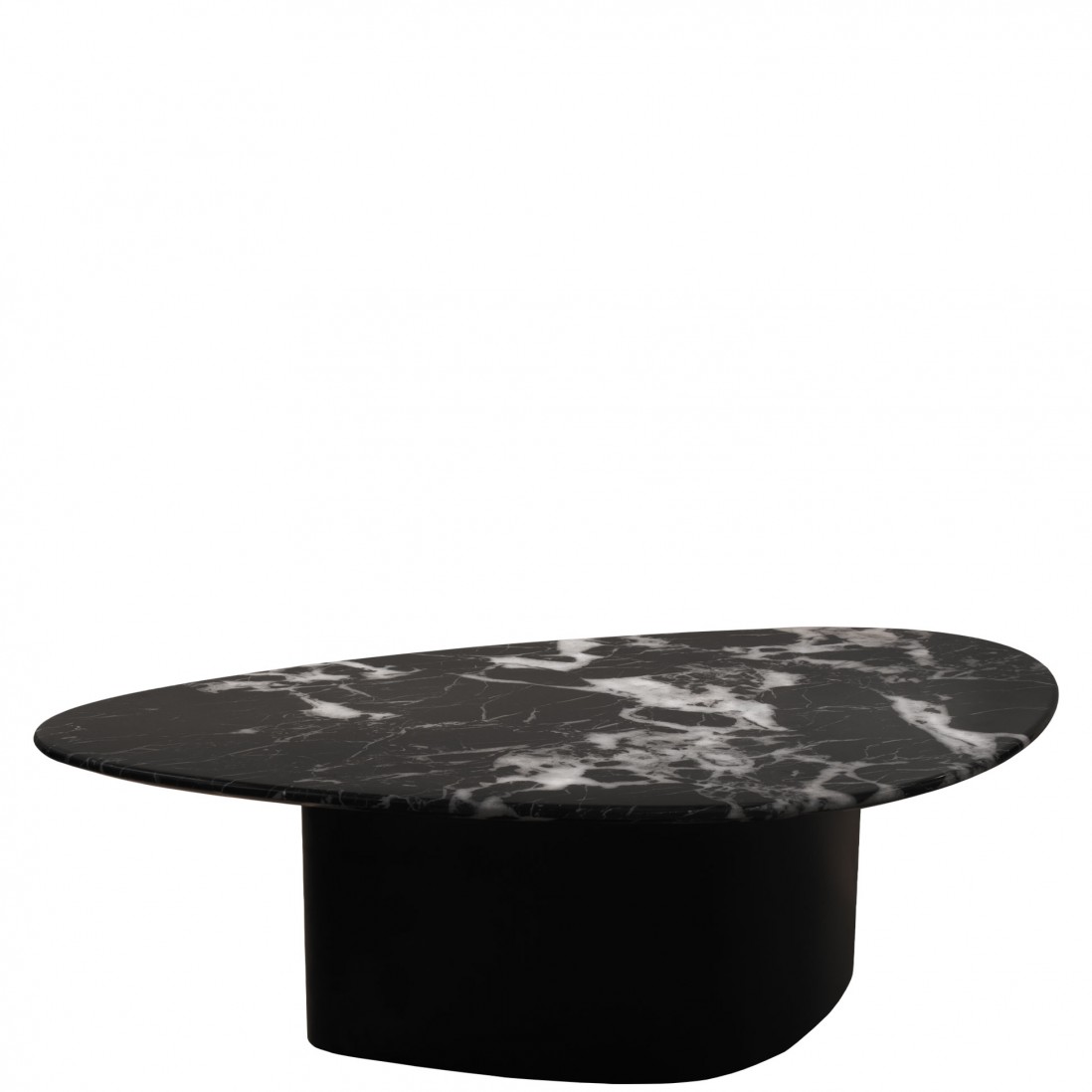 Metal and Stone Coffee Table Lepus Black