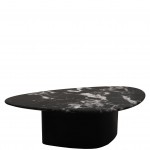 Metal and Stone Coffee Table Lepus Black