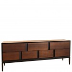 7 Drawers Sideboard in Ash Wood Argo Brown