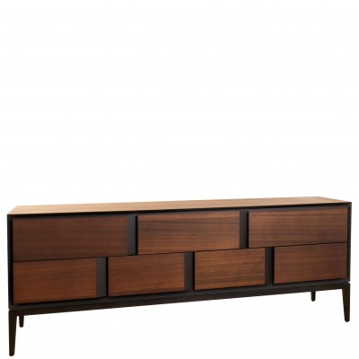7 Drawers Sideboard in Ash Wood Argo Brown