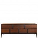 7 Drawers Sideboard in Ash Wood Argo Brown