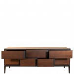 7 Drawers Sideboard in Ash Wood Argo Brown