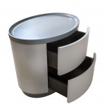 Wooden Bedside Table with 2 Drawers Dorado Beige