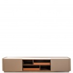 Wooden TV Bench with 2 Doors and Stone Top Navis Beige