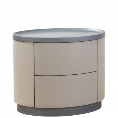 Wooden Bedside Table with 2 Drawers Dorado Beige