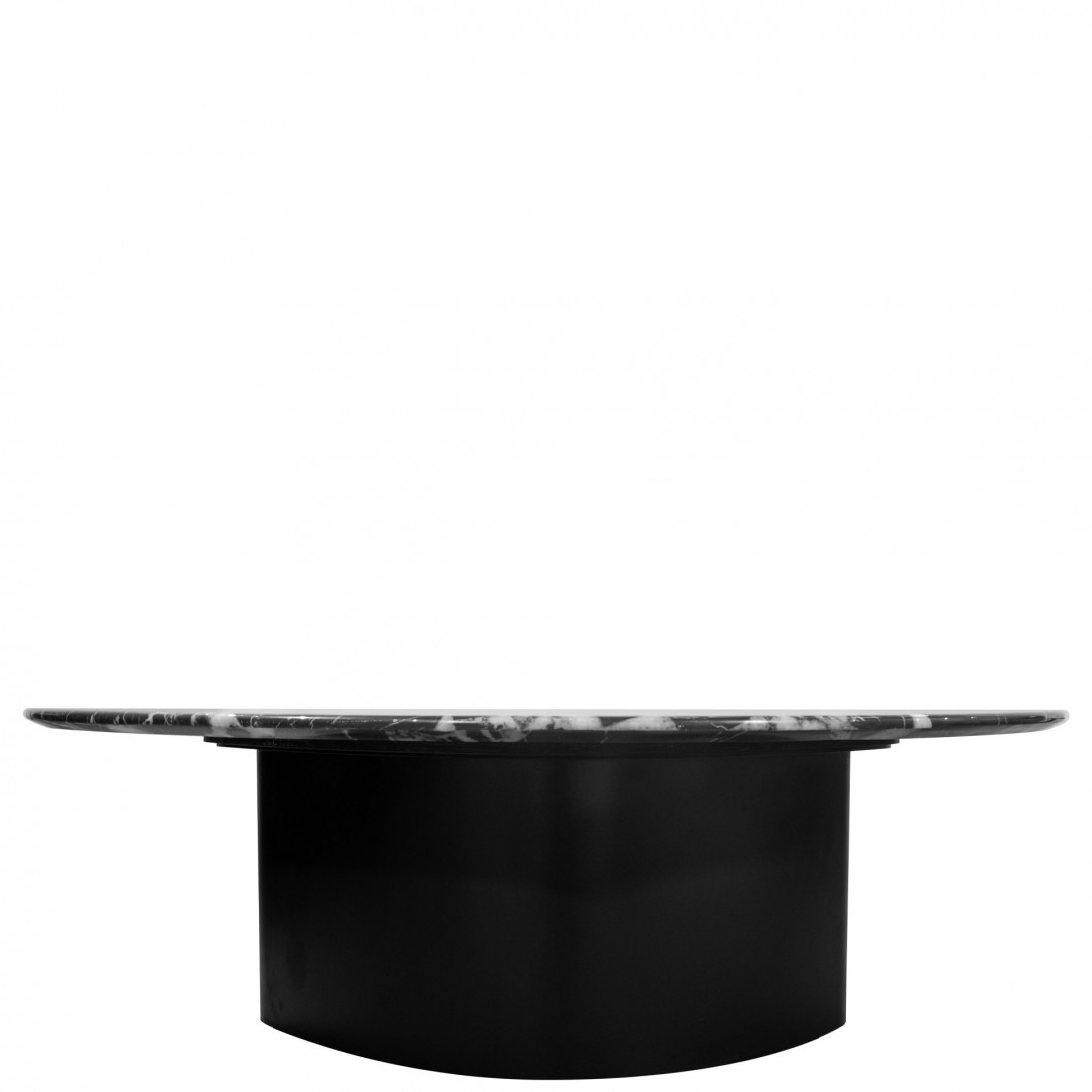 Metal and Stone Coffee Table Lepus Black