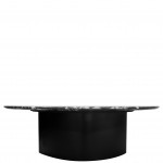Metal and Stone Coffee Table Lepus Black