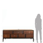 7 Drawers Sideboard in Ash Wood Argo Brown