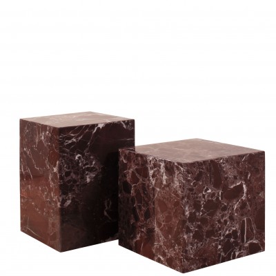 Marble Coffee Table Cubo Burgundy