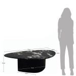 Metal and Stone Coffee Table Lepus Black