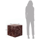 Marble Coffee Table Cubo Burgundy