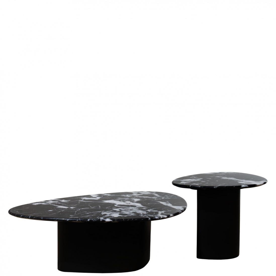 Wood and Stone Coffee Table Lepus Black